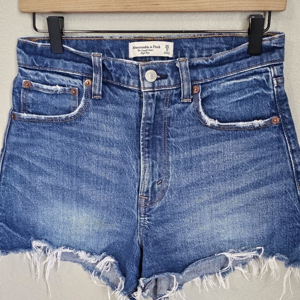 Abercrombie & Fitch The Cutoff High Rise Jean Shorts - Picture 1 of 8